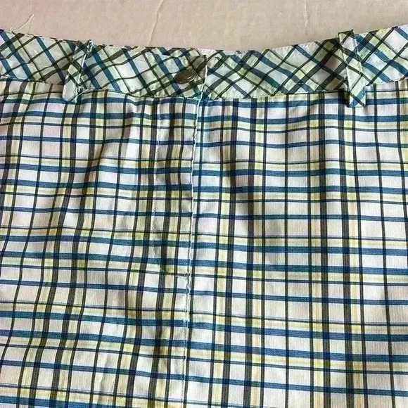 Nivo by Lanctot Golf Skirt with under shorts yellow and blue plaid size 10 skort - Picture 4 of 13